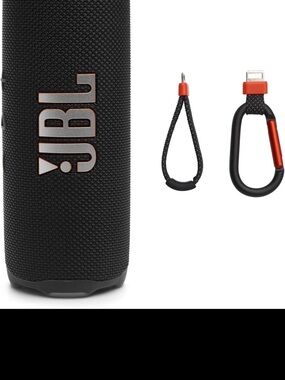 JBL Black Portable Speaker with Red Accent Carabiner